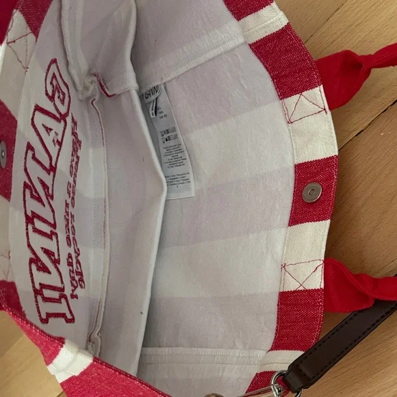 Ganni Striped Tote in Red and White - Picture 4 of 4